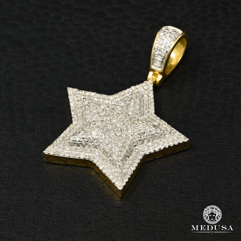 Pendentif à Diamants en Or 10K | Pendentif Divers Star D2 - Diamant Or 2 Tons