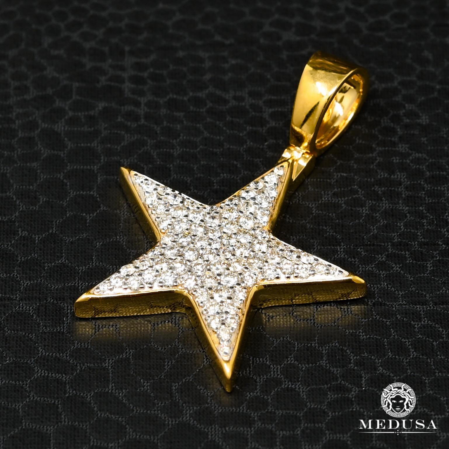 Pendentif à Diamants en Or 10K | Pendentif Divers Star D3 - Diamant Or 2 Tons