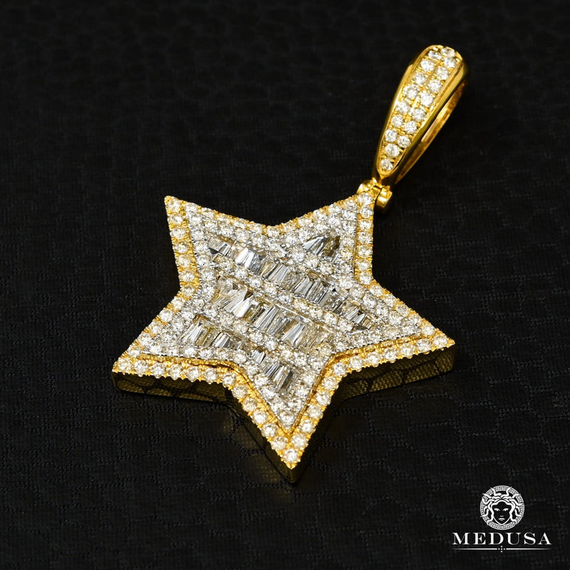 Pendentif à Diamants en Or 10K | Pendentif Divers Star D5 - Diamant Or 2 Tons