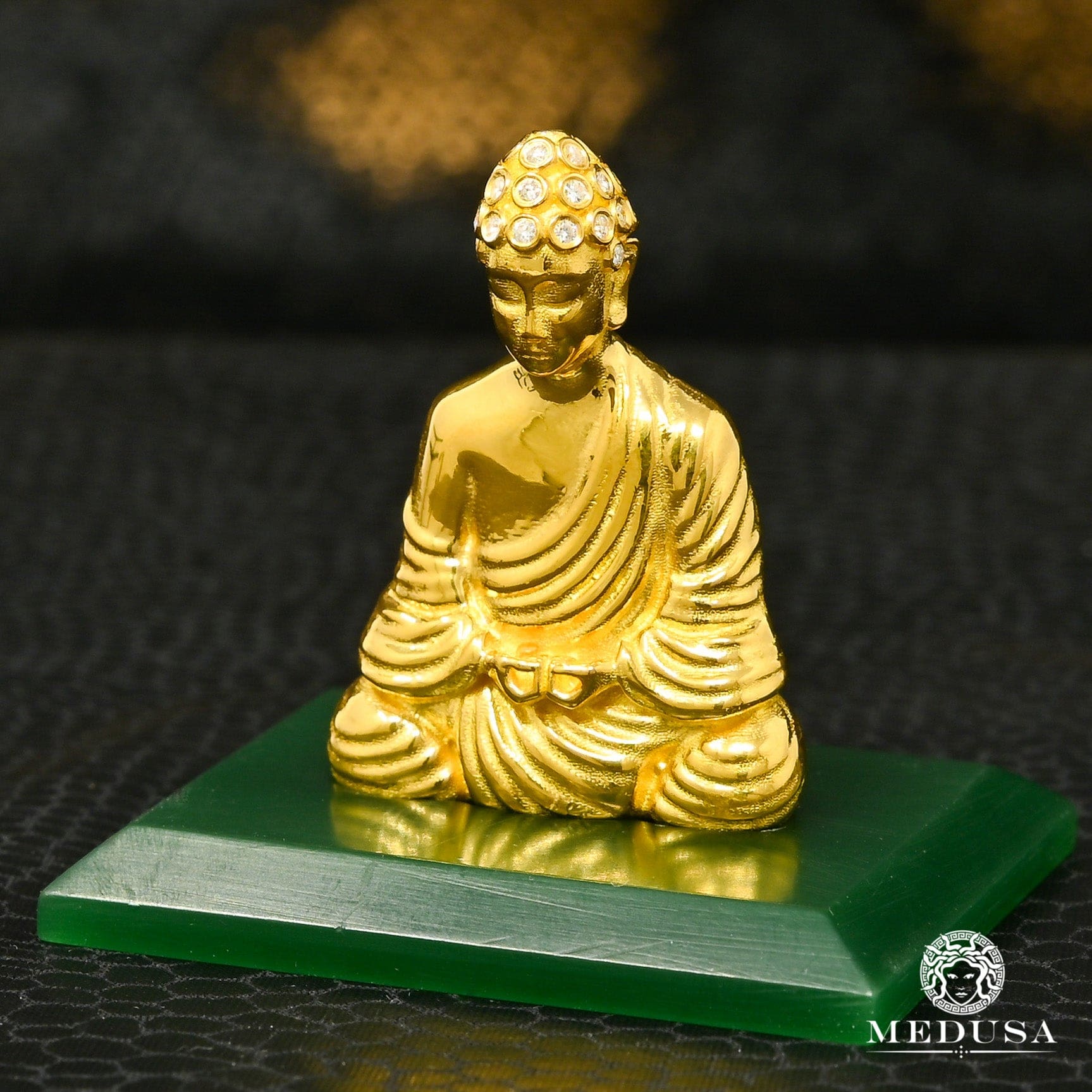 Statut Buddha en 24K & Diamant