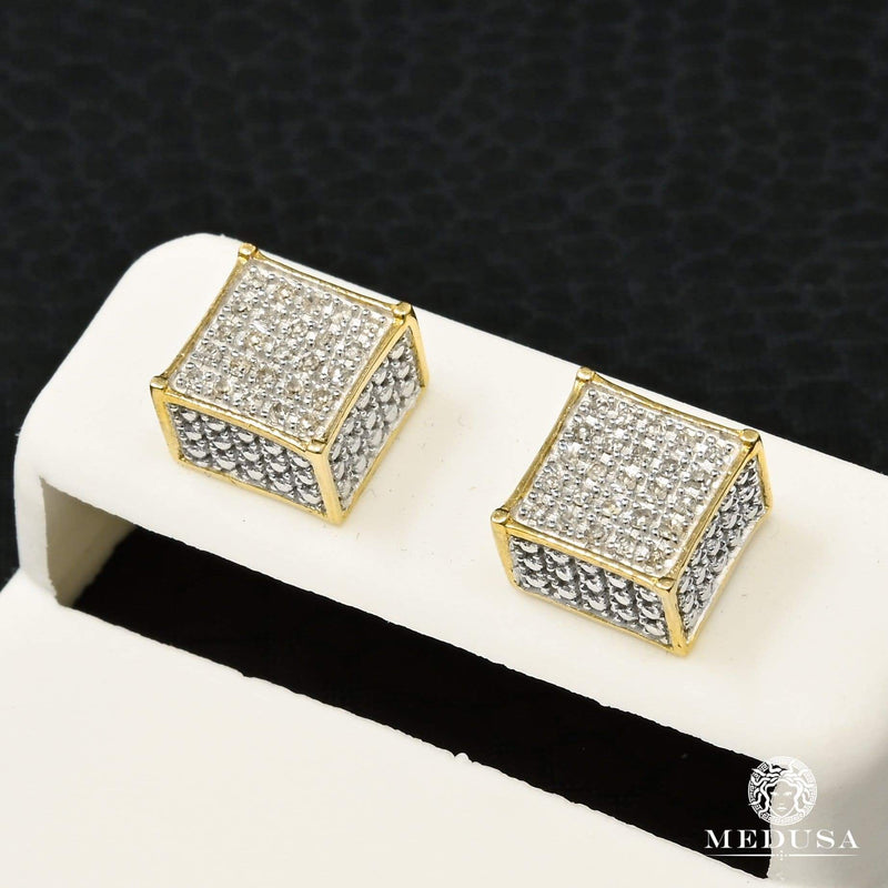 Studs Diamants en Or 10K | Boucles d’Oreilles Studs D1 - Diamant Or 2 Tons