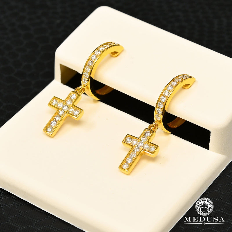 Studs Diamants en Or 14K | Boucles d’Oreilles Studs D12 - Diamant Or Jaune