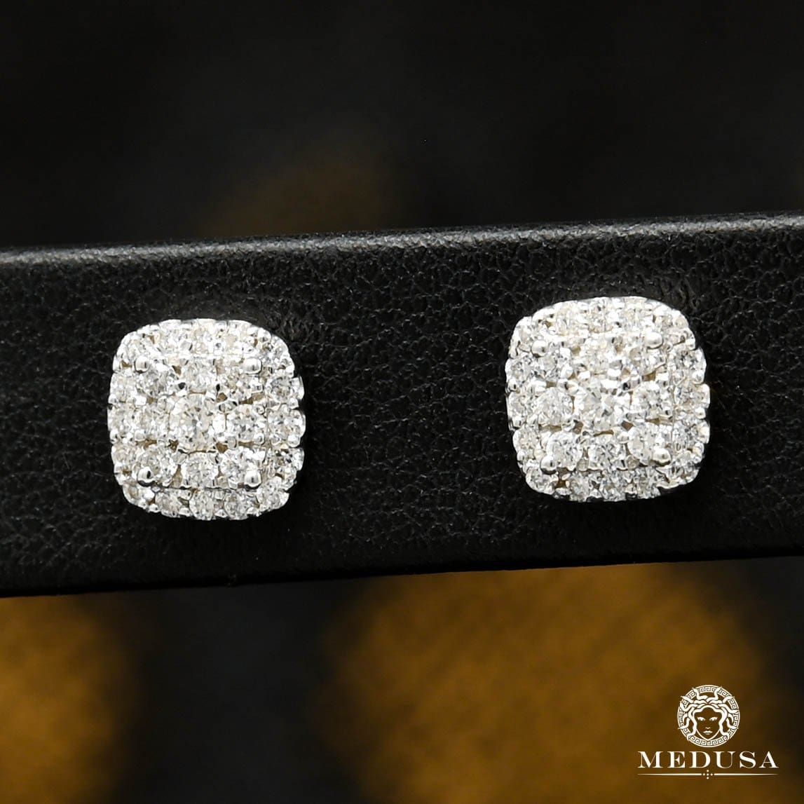 Studs Diamants en Or 14K | Boucles d’Oreilles Studs D19 - Diamant Or Blanc