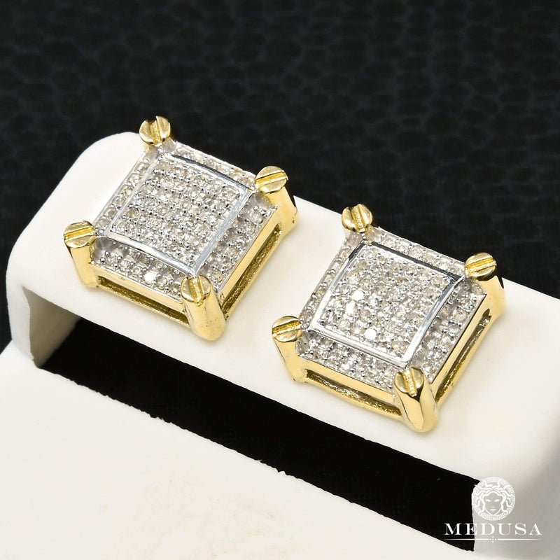 Studs Diamants en Or 10K | Boucles d’Oreilles Studs D2 - Diamant 10mm / Or 2 Tons