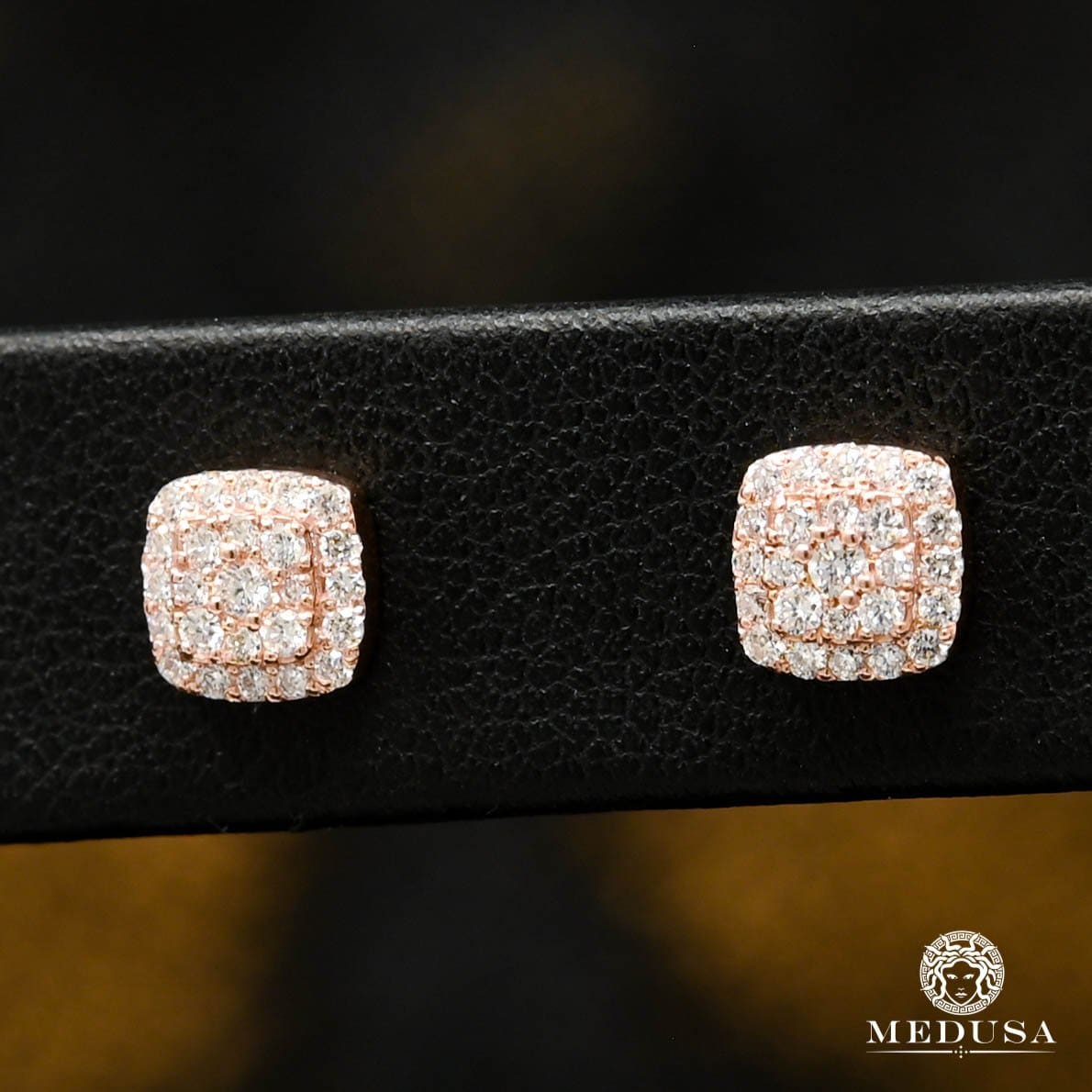 Studs Diamants en Or 10K | Boucles d’Oreilles 6mm Studs D20 - Diamant Or Rose