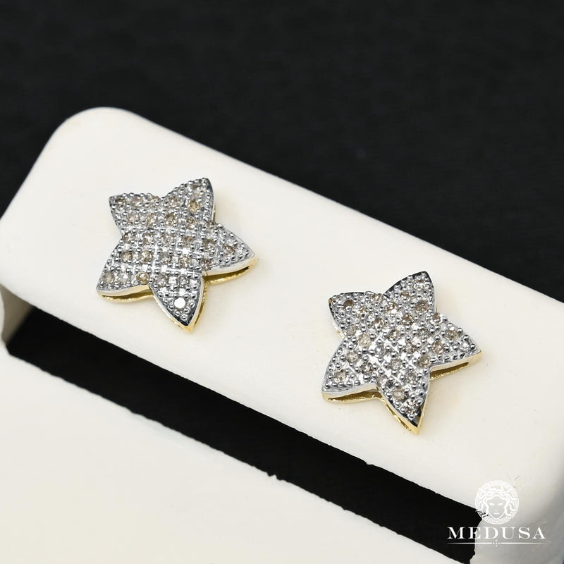 Studs Diamants en Or 10K | Boucles d’Oreilles Studs D6 - Diamant 10mm / Or 2 Tons