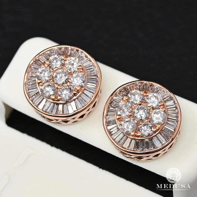 Studs Diamants en Or 14K | Boucles d’Oreilles Studs D8 - Diamant 14mm / Or Rose