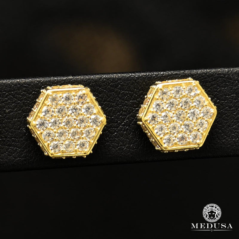 Studs en Or 10K | Boucles d’Oreilles Homme Studs H3 Or Jaune