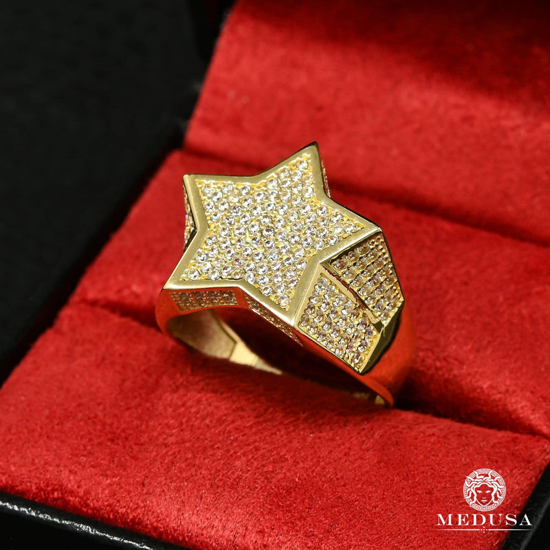 Bague en Or 10K | Bague Homme SuperStar H3 Or Jaune