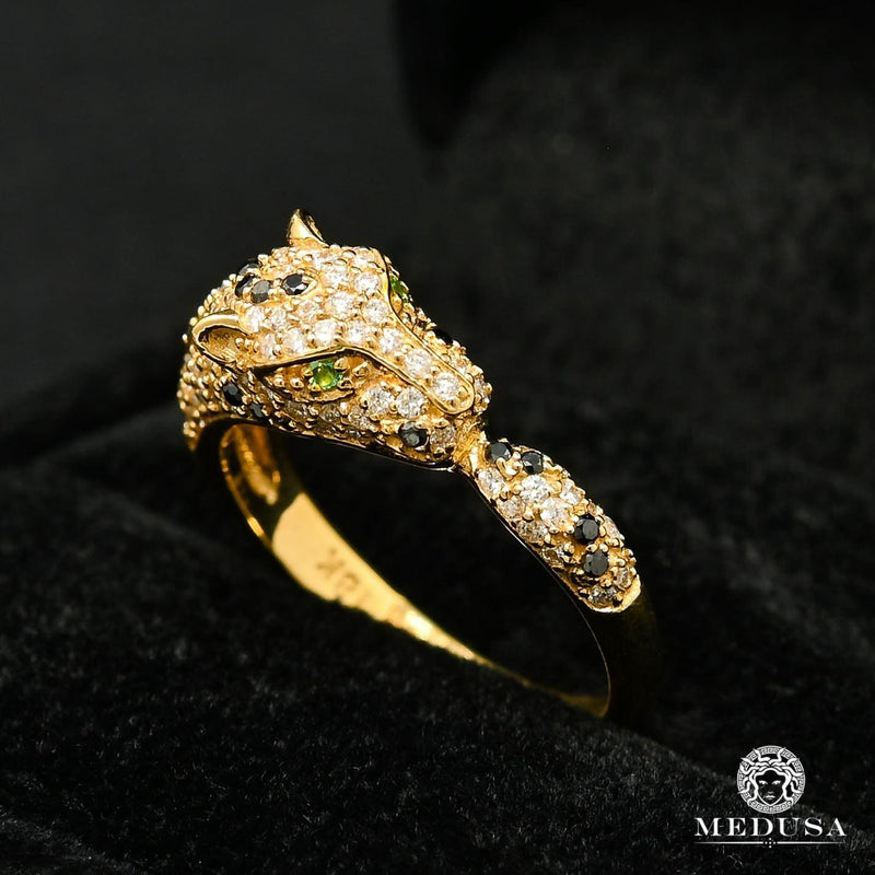 Bague à Diamants en Or 18K | Bague Femme Tiger D1 - Diamant Or Jaune