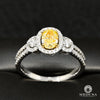 Bague à Diamants en Or 18K | Bague Fiançaille Trinity D11 - Bague Solitaire 67PT Yellow Canary Or Blanc