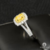 Bague à Diamants en Or 18K | Bague Fiançaille Trinity D12 - Bague Solitaire 62PT Yellow Canary Or Blanc