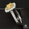 Bague à Diamants en Or 18K | Bague Fiançaille Trinity D6 - Bague Solitaire 60PT Yellow Canary Or Blanc