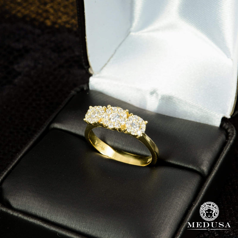 Bague à Diamants en Or 14K | Bague Fiançaille Trinity F6 - MA0748M