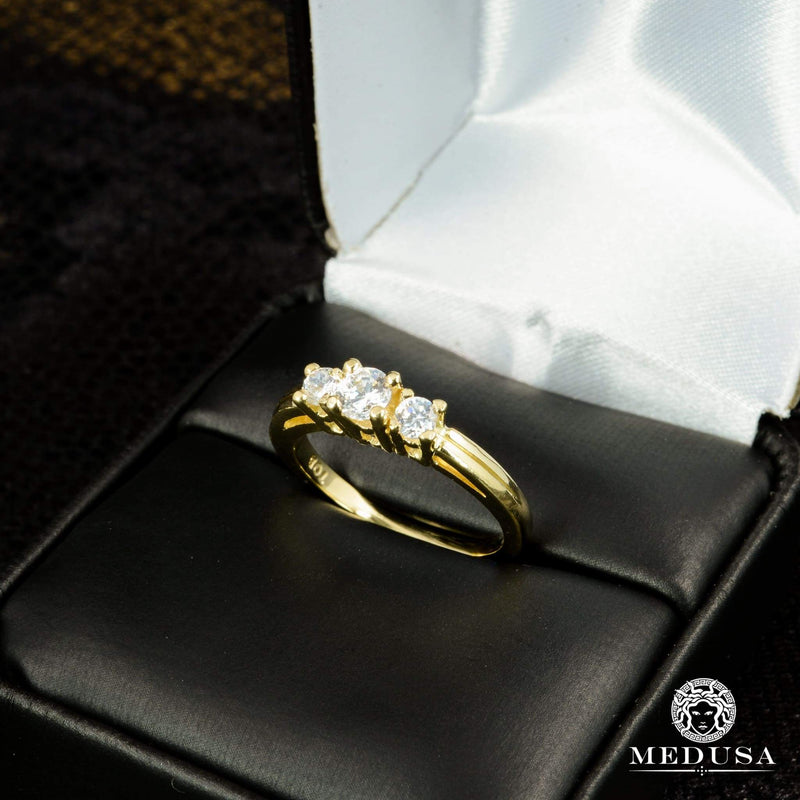 Bague à Diamants en Or 14K | Bague Fiançaille Trinity F7 - MA0400