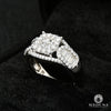 Bague à Diamants en Or 14K | Bague Fiançaille Trinity Set F5 - Bague Solitaire 1.50CT Baguette Or Blanc